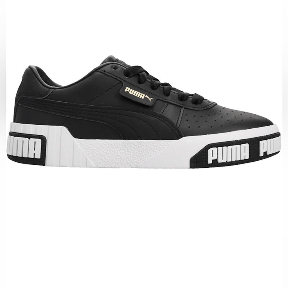 Womens Puma Cali Bold Black/White Sneakers Size 7.5